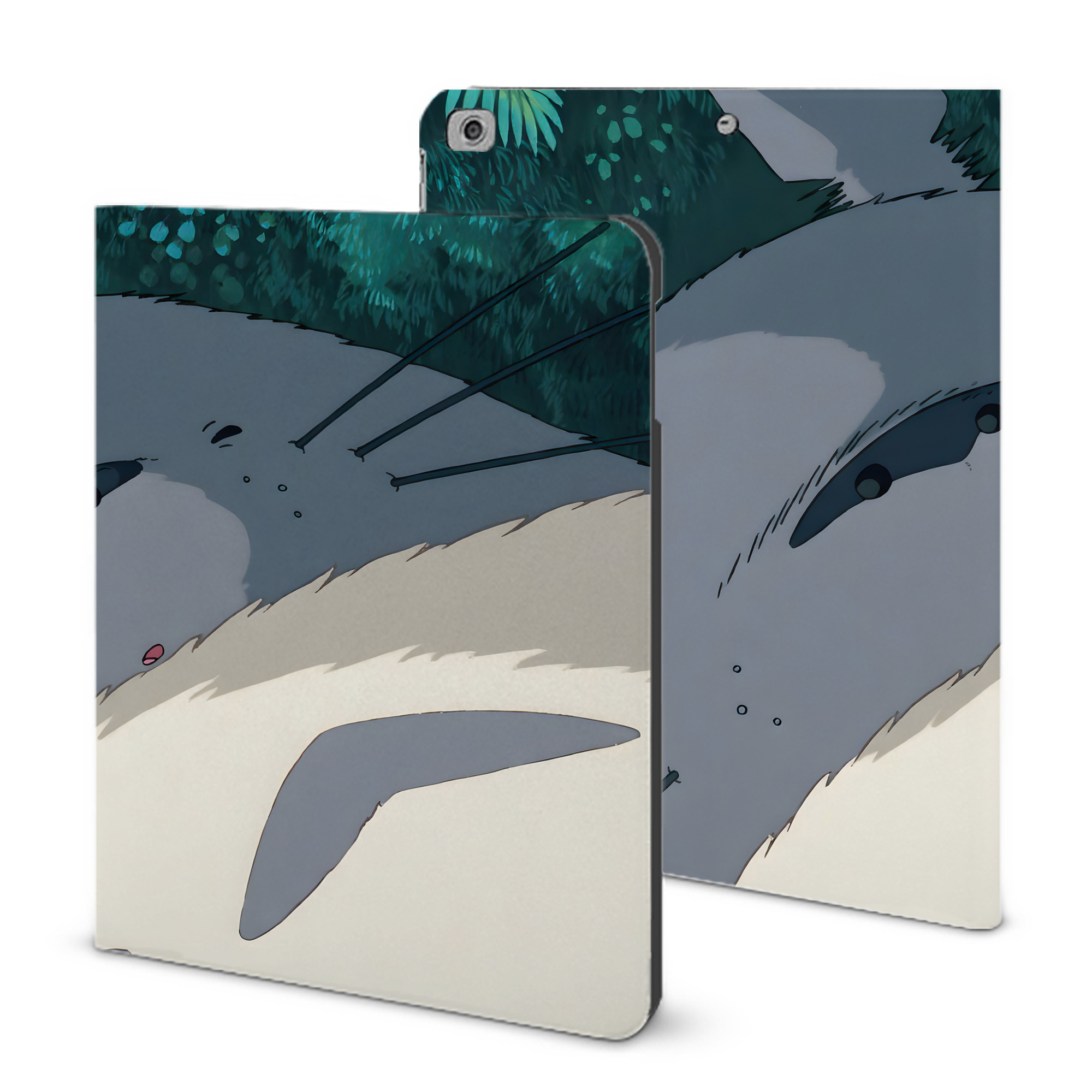 （画像用） となりのトトロ 草壁メイ 草壁サツキ My Neighbor Totoro Satsuki Kusakabe Mei Kusakabe IPad ケース ブック型 PUレザー TPU 耐衝撃 軽量 薄型 ペン収納なし 全面保護 IPad 各モデル対応